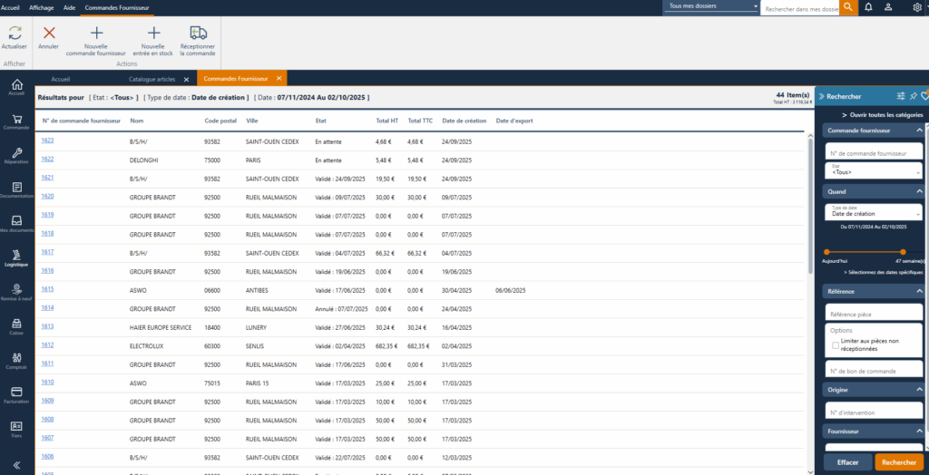 Commandes fournisseurs 2