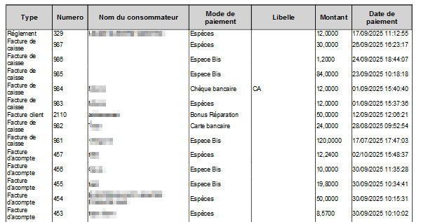 Règlements et encaissements 3